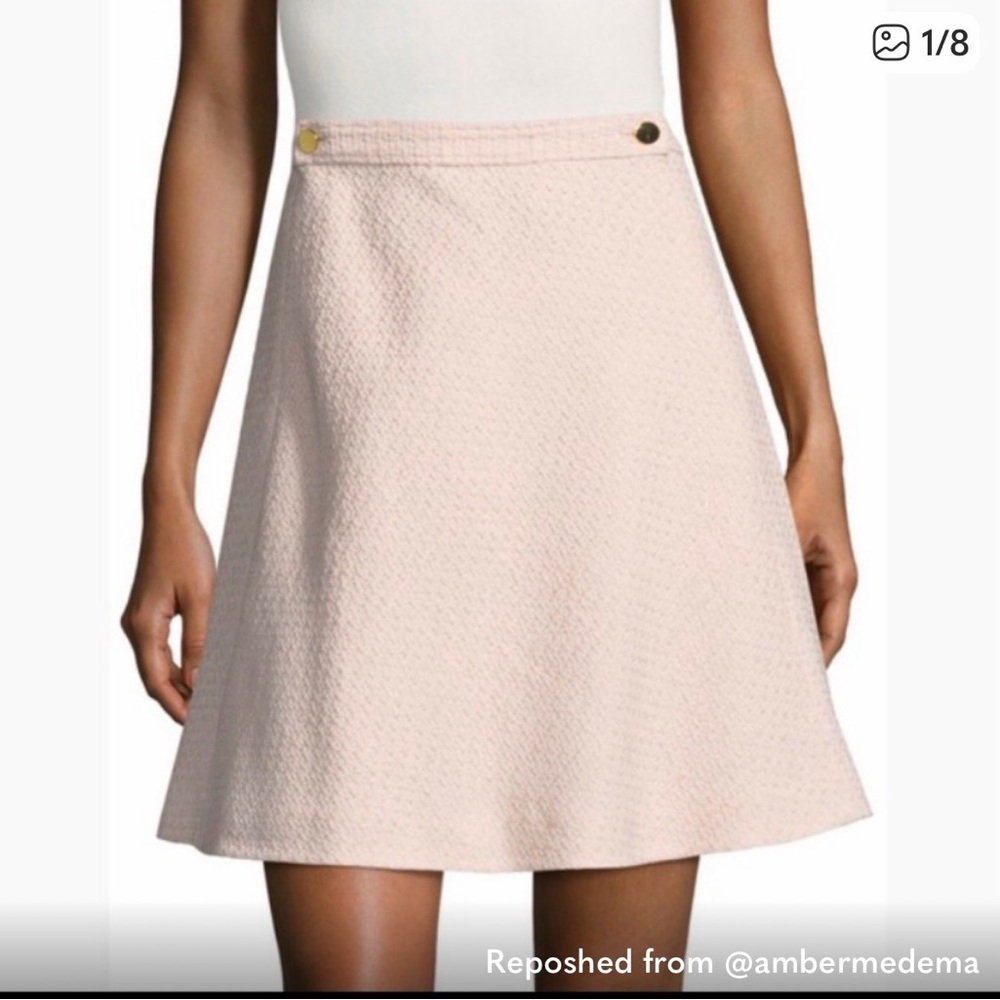 Kate Spade Light Pink Textured A-Line Skirt